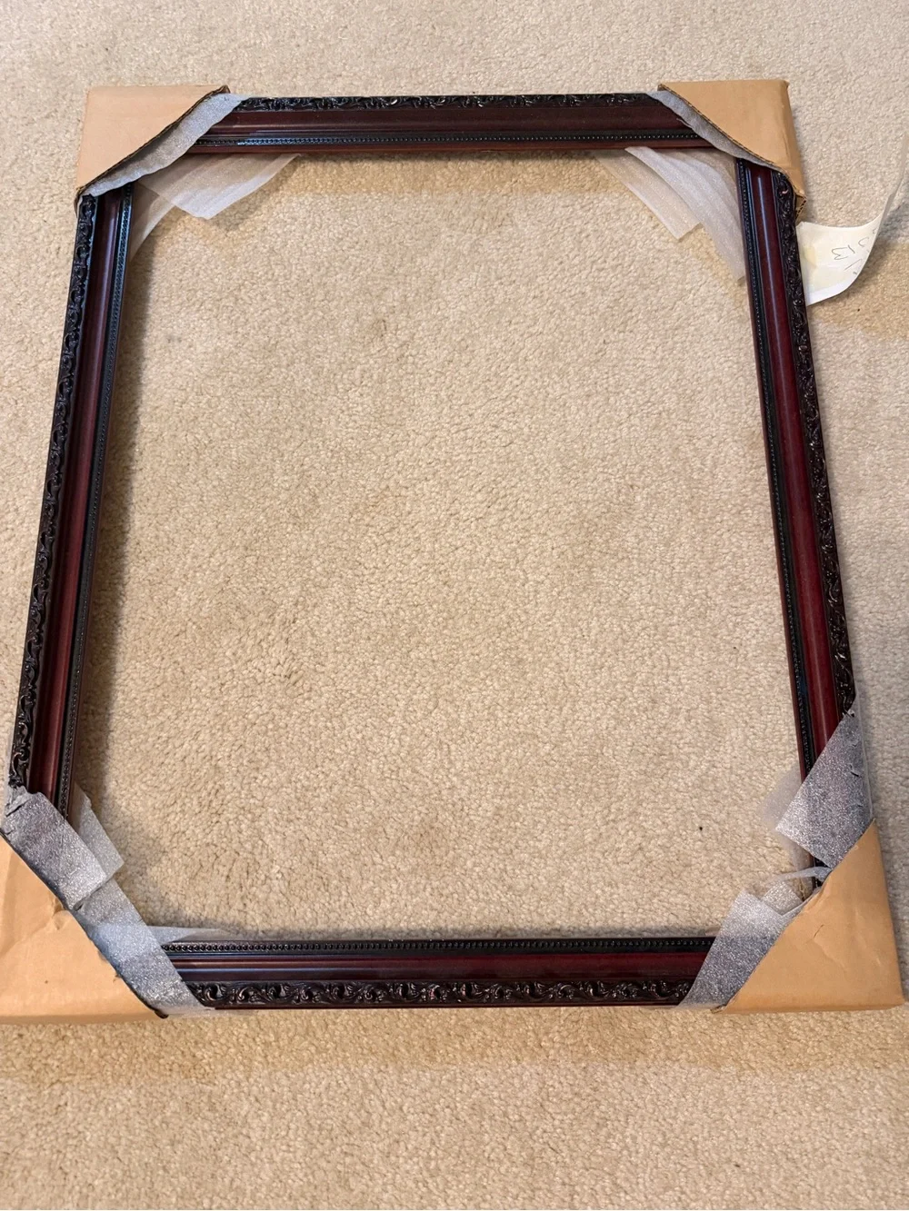 Ornate Dark Brown Wood Picture Frame - Classic Decorative Accent